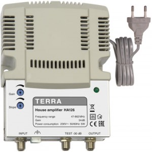 TERRA HA126 - 34dB усилвател за кабелна и ефирна телевизия